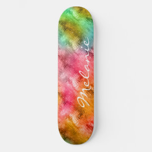 Skateboard Patrón de vidrio de cristal colorido