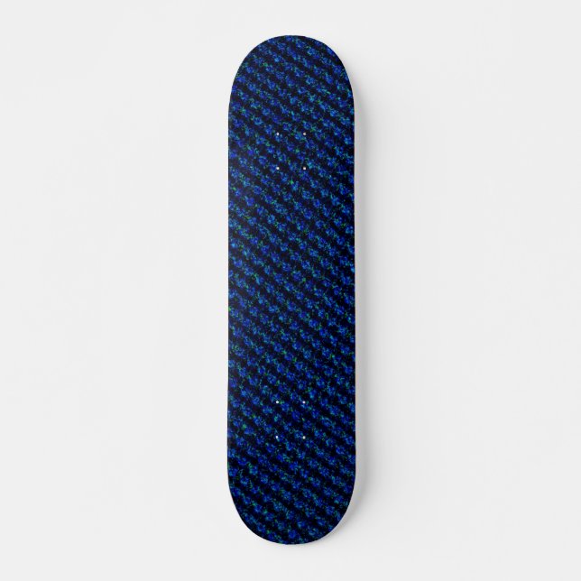 Skateboard Patrón de vidrio roto verde azul (Anverso )
