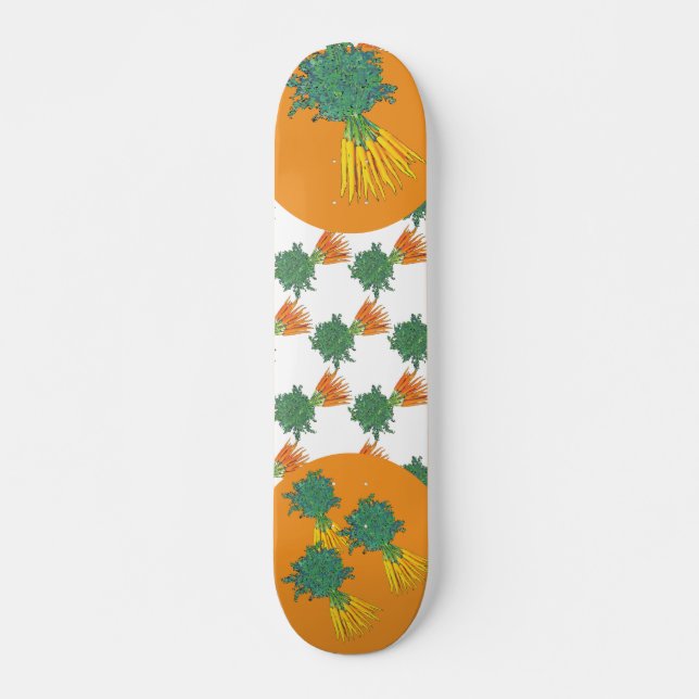 Skateboard Patrón de zanahorias saludables y gourmet (Anverso )