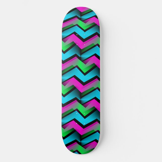 Skateboard Patrón de zigzag retrospectivo (Anverso)