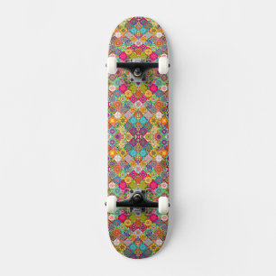Skateboard Patrón decorativo continuo de colores lindos
