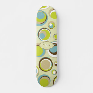 Skateboard Patrón del Círculo Retro de los años 1970 Skateboa