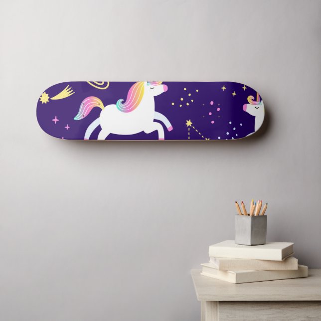 Skateboard Patrón del club de fans mágicos de Unicorn (Arte de pared (horz))