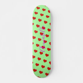 Skateboard Patrón del corazón rojo del arte pop en el fondo v