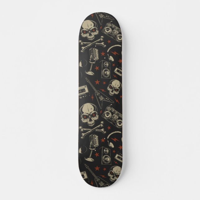 Skateboard Patrón del cráneo de la música de Grunge (Anverso )