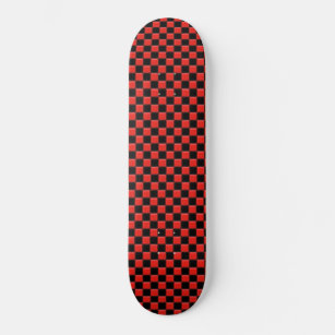 Skateboard Patrón elegante rojo negro con cuadros