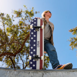 Skateboard Patrón estadounidense de bandera de Estados Unidos