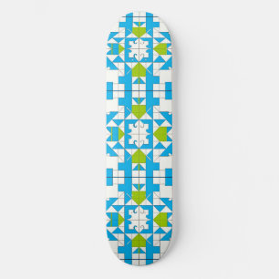 Skateboard Patrón Estilizado de Piezas de Rompecabezas