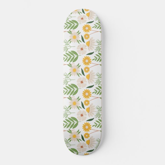 Skateboard Patrón floral (Anverso)