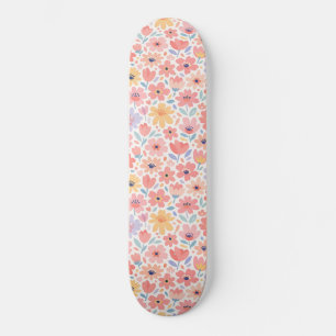 Skateboard Patrón floral abstracto moderno