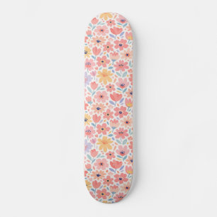 Skateboard Patrón floral abstracto moderno