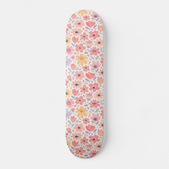 Skateboard Patrón floral abstracto moderno (Anverso)