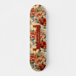 Skateboard Patrón floral acuarela Personalizado de moda