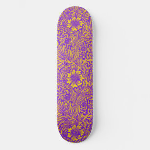 Skateboard Patrón floral amarillo púrpura de bonito ventilado