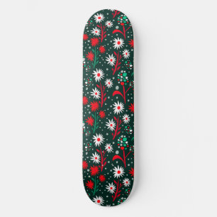 Skateboard Patrón Floral Colorido