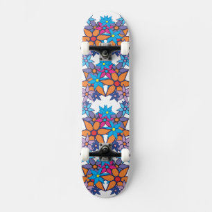 Skateboard Patrón floral de moda