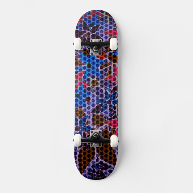 Skateboard Patrón floral de moda #10 (Anverso)