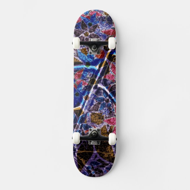 Skateboard Patrón floral de moda #11 (Anverso)