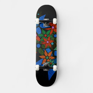 Skateboard Patrón Floral de Moda #6