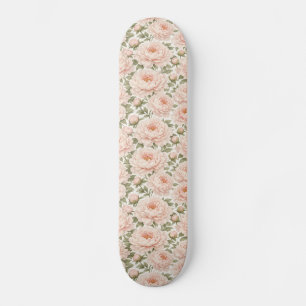 Skateboard Patrón floral de peonía elegante