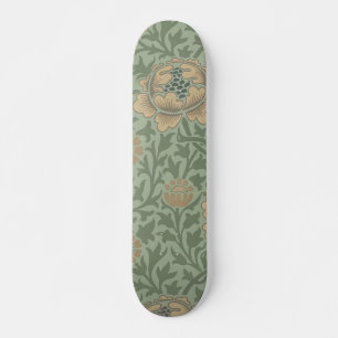 Skateboard Patrón floral de William Morris Grafton en verde s