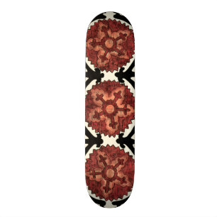 Skateboard Patrón floral decorativo estilo suzani