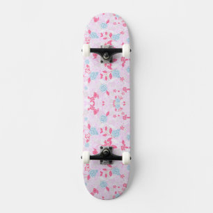 Skateboard Patrón floral pastel de color pastel suave Sneake