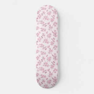 Skateboard Patrón floral sin costuras de flor de cerezo rosa
