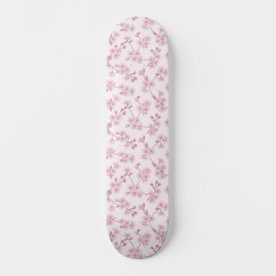Skateboard Patrón floral sin fisuras de flor de cerezo rosa
