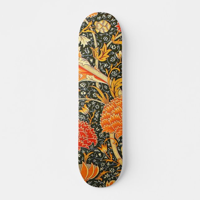 Skateboard Patrón floral vintage de William Morris Cray (Anverso )
