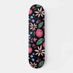 Skateboard Patrón Floral Y Glamuroso Sin Marea Natural
