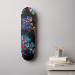 Skateboard Patrón fractal moderno en negro