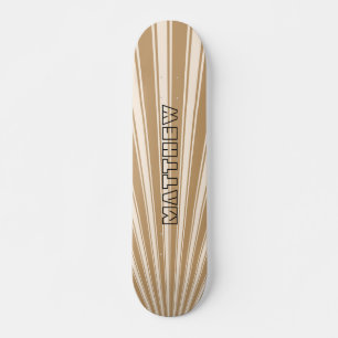 Skateboard Patrón Funky de banda de color marrón de madera
