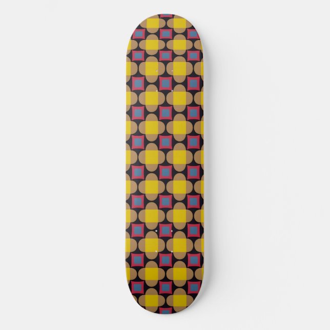 Skateboard Patrón geométrico abstracto (Anverso)