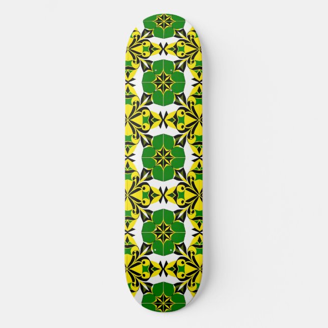 Skateboard Patrón geométrico abstracto (Anverso)