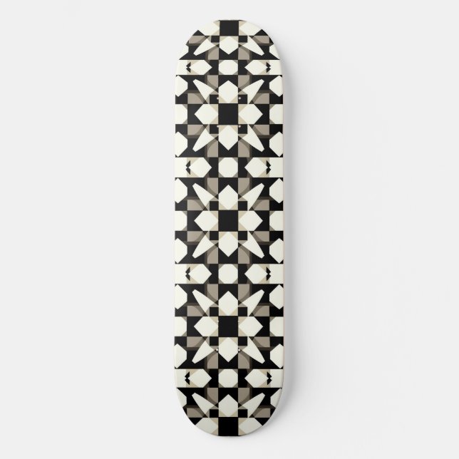 Skateboard Patrón geométrico abstracto (Anverso)