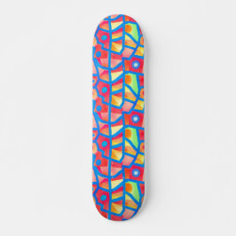 Skateboard Patrón Geométrico Abstracto Colorido Calle Audaz A