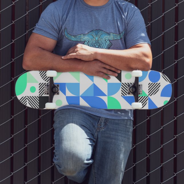 Skateboard Patrón geométrico abstracto de la Casa de la Moned (Exterior 3)