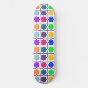 Skateboard Patrón geométrico abstracto vívido en colores inte