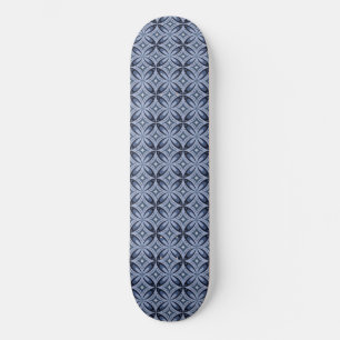 Skateboard Patrón geométrico azul estilo retro