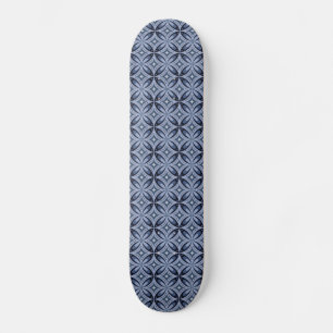 Skateboard Patrón geométrico azul estilo retro