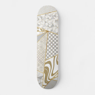 Skateboard Patrón geométrico de los triángulos blancos de oro