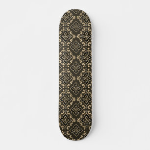 Skateboard Patrón geométrico Gold n Brown / Impresión india