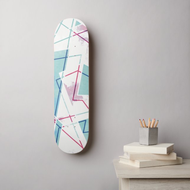 Skateboard Patrón geométrico lavado (Arte de la pared)