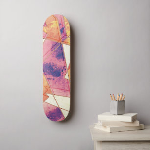Skateboard Patrón geométrico lavado