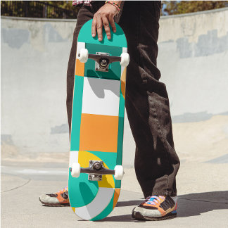 Skateboard Patrón geométrico moderno de color arcoiris
