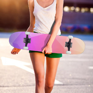 Skateboard Patrón geométrico moderno de sombra rosada