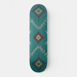 Skateboard Patrón geométrico tribal navajo turquesa