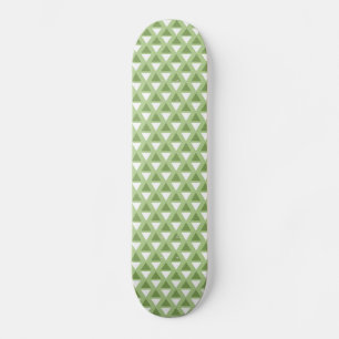 Skateboard Patrón geométrico verde pastel simple