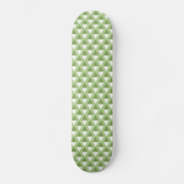 Skateboard Patrón geométrico verde pastel simple (Anverso)